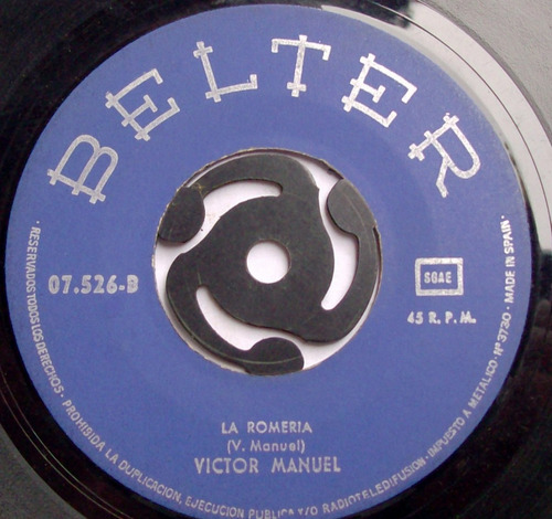 Victor Manuel / El Mendigo - La Romeria Vinilo Simple C Tapa (Usado)
