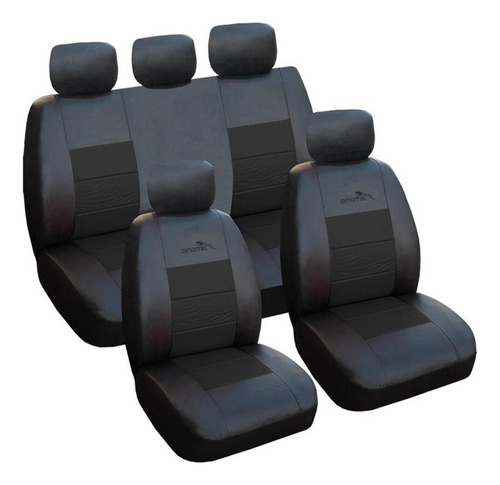 Fundas Cubre Asiento Auto Eco Cuero Acolchada Negro Dinamic