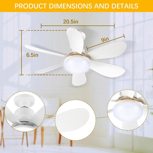 40w Ventilador De Techo De Anillo Led, Lámpara Techo Con