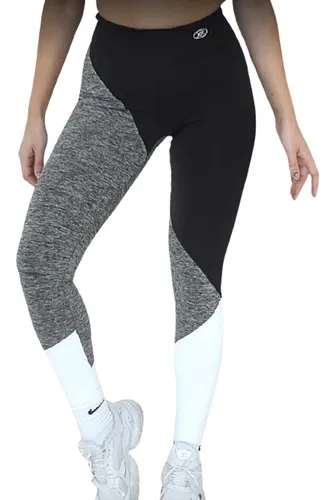 Calza Deportiva Combinada De Lycra Tiro Alto - Dama