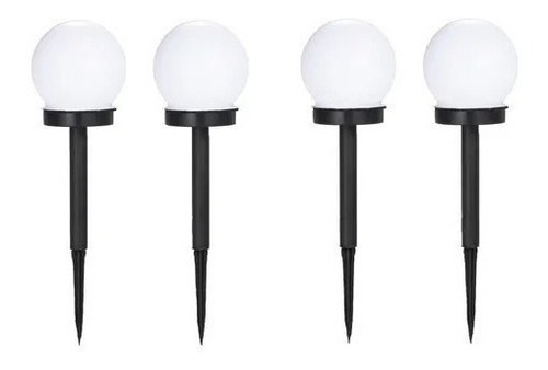 Pack 4 Foco Led Solar Estaca Tipo Globo Bola Para Jardín