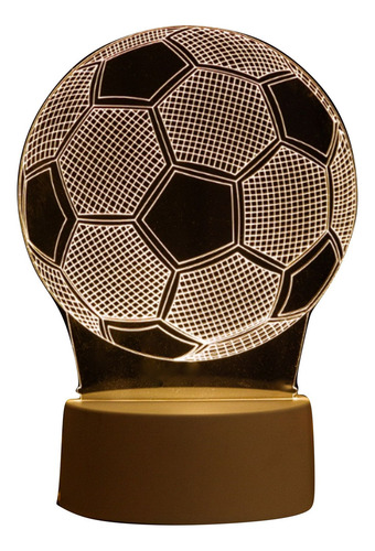 Luminária 3d Led Abajur Bola De Futebol 7 Cores Cúpula Base Preta Ou Branca Estrutura Led Ajuste De 7 Cores 127/220v