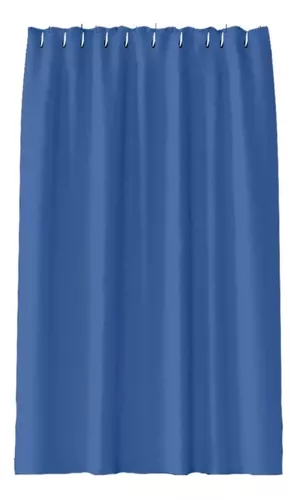 Cortina De Baño Azul Rey 100% Impermeable + 12 Ganchos