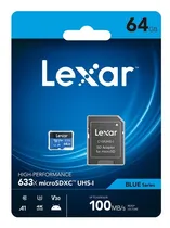 Comprar Micro Sd 64gb Clase 10 U3 Lexar 633x Alta Performance