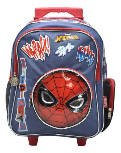 Mochila Marvel Spiderman Zaap Con Carrito Estampado Relieve Primaria 163730 Ruz 