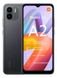 Celular Xiaomi Redmi A2 64gb, 2gb Ram, Cámara 8mp/5mp Negro