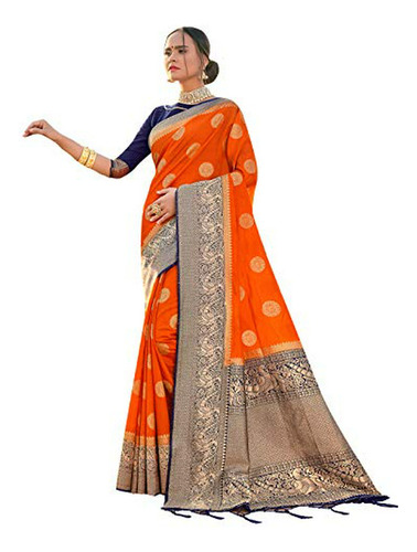 Elina Fashion Sarees Para Mujer Banarasi Art Silk Woven Work