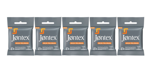 Imagem 1 de 5 de Kit 5x3 Preservativo Jontex Ereção Prolong (15 Camisinhas)