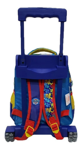Imagen 6 de 9 de Kit Paw Patrol Kinder Marshall Mochila Carro + Lonchera