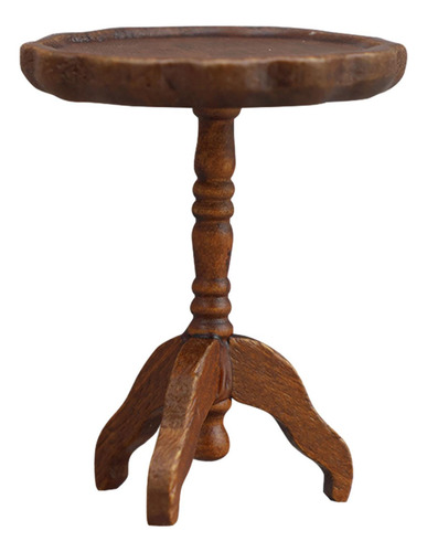1:12 Simulación De Mesa De Casa De Muñecas Marrón Oscuro