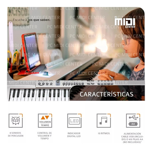 Organo Piano Teclado Musical Infantil Microfono Mq813 Usb