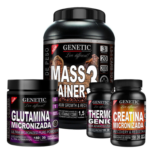 Combo Crecimiento Musculos Marcados Creatina Proteina Glutam