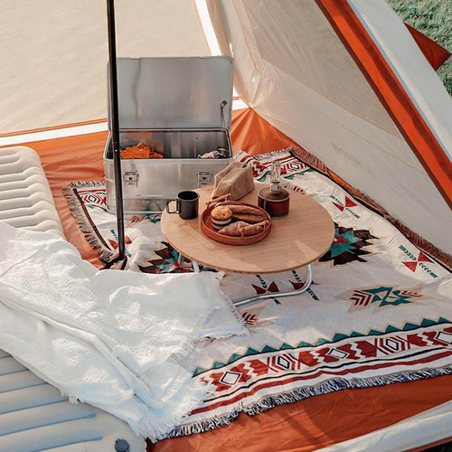 Mantel De Camping Estilo Étnico, Algodón Suave,