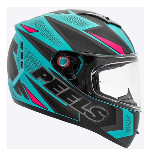 Capacete Peels Icon Fast Modelo Feminino E Masculino Cor Verde Água Fosco com Rosa Tamanho do capacete 58