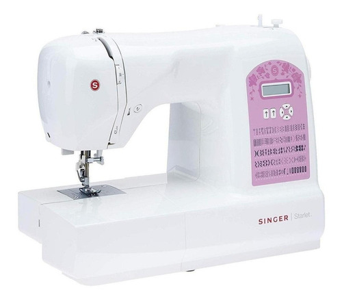 Imagen 2 de 5 de Máquina de coser recta Singer Starlet 6699 portable blanca y rosa 127V