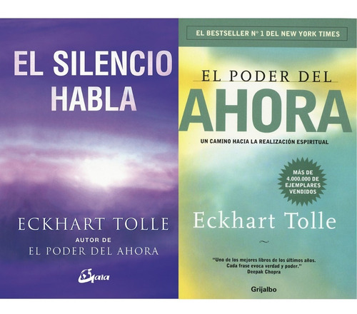 2 Libros Eckhart Tolle - Poder Del Ahora + El Silencio Habla