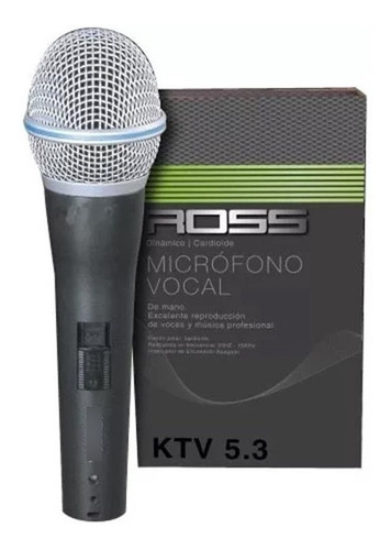 Microfono Ross Ktv 5.3 Con Switch Y Cable Xlr-plug De 6mts