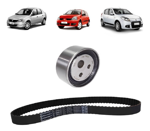 Kit Correia Dentada  Logan Sandero Clio Kangoo 1.6 8v Até 09