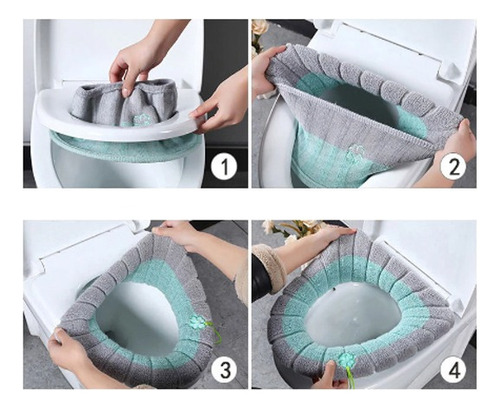 Práctico 3 Piezas Más Cojín De Asiento Inodoro De Terciopelo