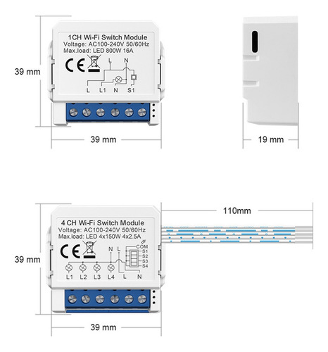 Disyuntor Tuya Smart Wifi Con Control De Luz De 4 Vías Cont-