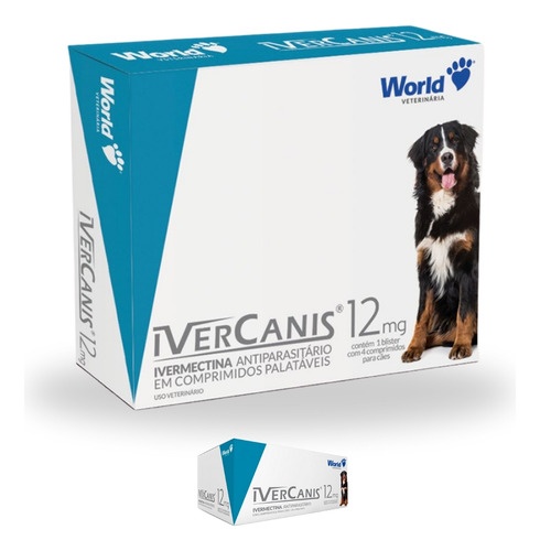 Ivercanis Remédio 12mg - Carrapato Antipulga 4 Comprimidos