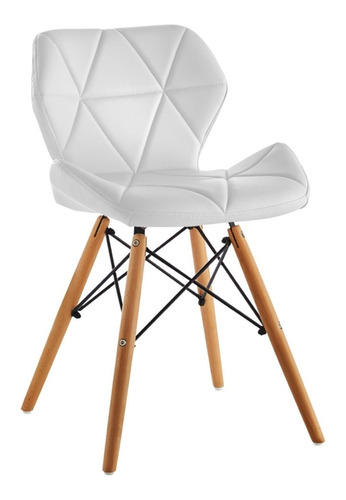 Imagen 3 de 4 de Silla Eames Gongga Pro Blanca Base En Madera