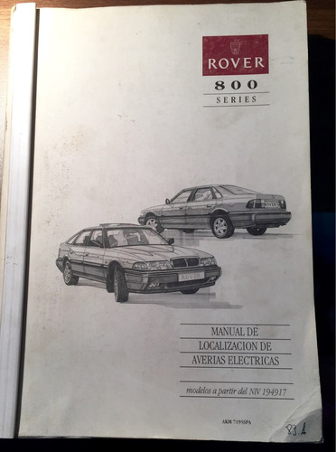 Manual De Taller Automovil Rover 800