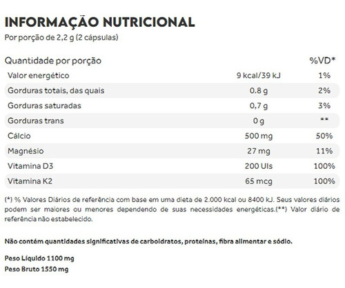 Kit Com 2 Unidades De Bio Cálcio Com 60 Cápsulas Puravida
