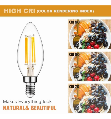 E12 - Bombilla Led De Filamento, 4 W, 35 W, 10 Unidades