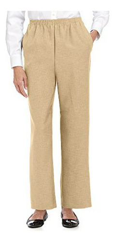 Alfred Dunner Classics Petite Pantalones De Cintura Elástica