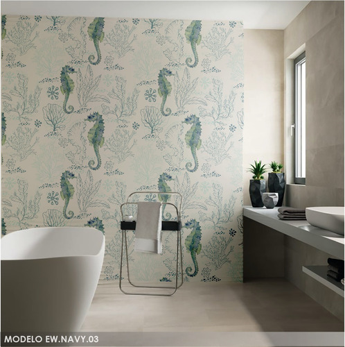 Vinilo Decorativo Mural Empapelado Nautico Baño Toilette 1a4