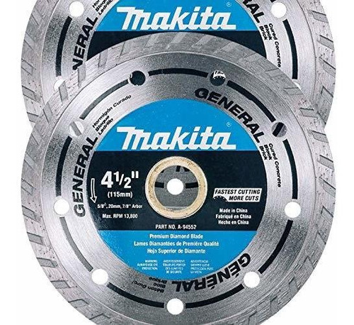 Makita 2 Unidad Cuchilla Turbo 4.5 Para Amoladora