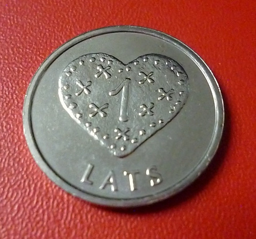 Letonia Moneda Corazón De Pan De Jengibre 1 Lats 2011 Unc