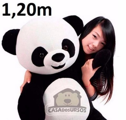 Urso Gigante Panda De Pelúcia 1 Metro E 20 Cm + Frete Grátis