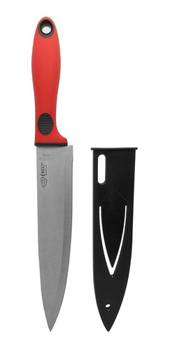 Cuchillo Ekco Chef 8 De Acero Inoxidable Y Antideslizante Color Rojo