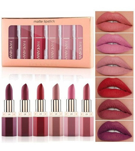 Ccbeauty Matte Lipstick Set 6 Colores Terciopelo Suave Lip
