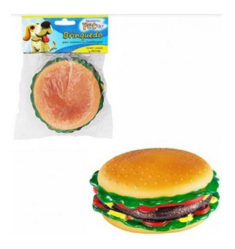 Imagem 2 de 2 de Brinquedo Mordedor Hamburguer 14cm - Pet-1008