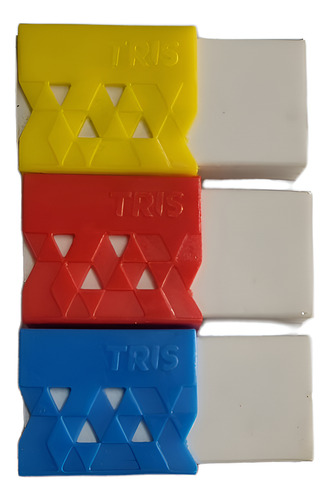 Pack 5 Goma De Borrar Grande Con Fajilla Plástica De Colores