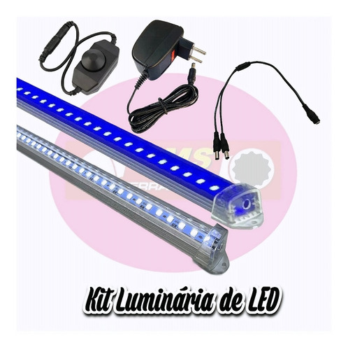 Kit 02 Iluminação 90 Cm P/ Aquário Plantado + Fonte + Dimmer