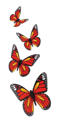 Mariposas Decorativas Rojas Con Adhesivo