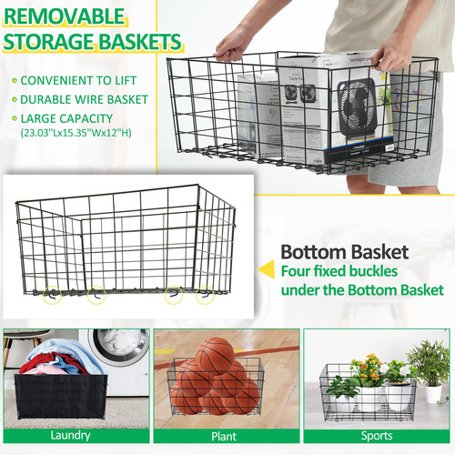 Carrito De Compras 2 Niveles Plegable Con Ruedas 360 Grados