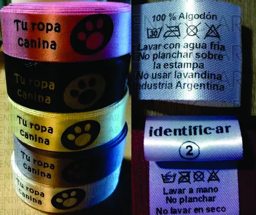 500 Etiquetas Tela Saten Composicion Lavado Talle Marca
