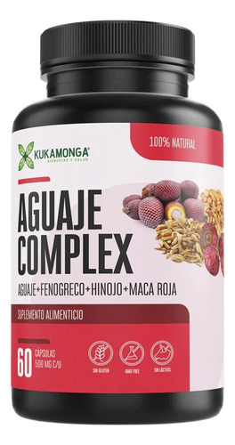 Aguaje Complex 60 Cápsulas - Fenogreco + Hinojo + Maca Roja Sabor Sin Sabor