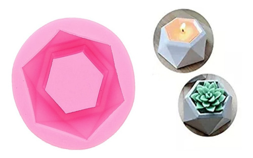 Imagen 4 de 10 de Molde Silicon Para Maceta Suculentas Cactus Velas Resina