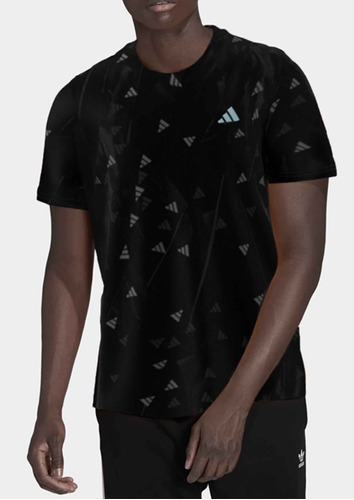 Playera adidas Run It Bl Tee Hombre Manga Corta Negro