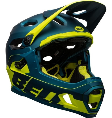 Casco Bell Super Dh Mips Mentonera Desmontable M/g Blu/hivz