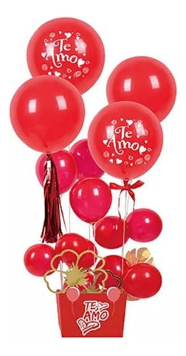 Kit Sorpresa De Globos Para Cumpleaños Color Rojo Decoracion