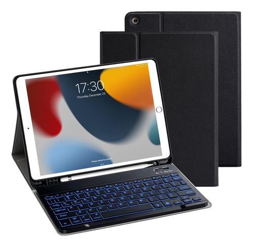 Funda Con Teclado Vowubo / Para iPad 10.2  / Black