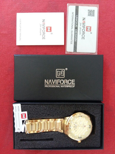 Naviforce Dourado Banho 18k