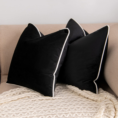 Cojines Negros Para Sofá  Almohadas Con Insertos Incluid